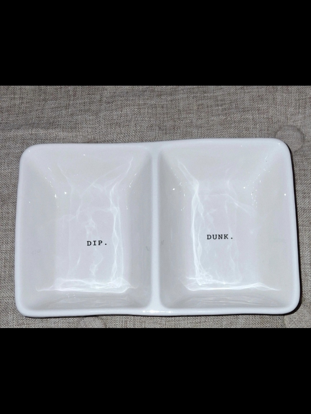 NEW Rae Dunn White 'DIP.' & 'DUNK." Divided Tray